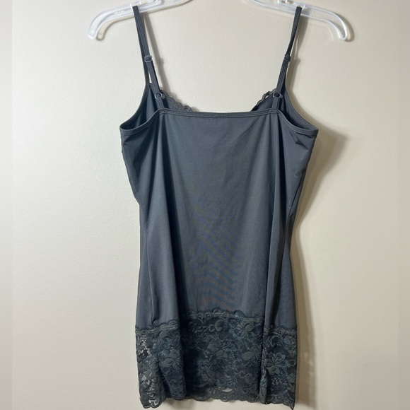 Studio Y Chocolate Brown Lace Trim Cami Tank Top Size Medium Y2K Party Layer - Picture 2 of 7